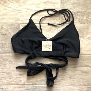 Sweet Treat Wrap Black Bikini Top
